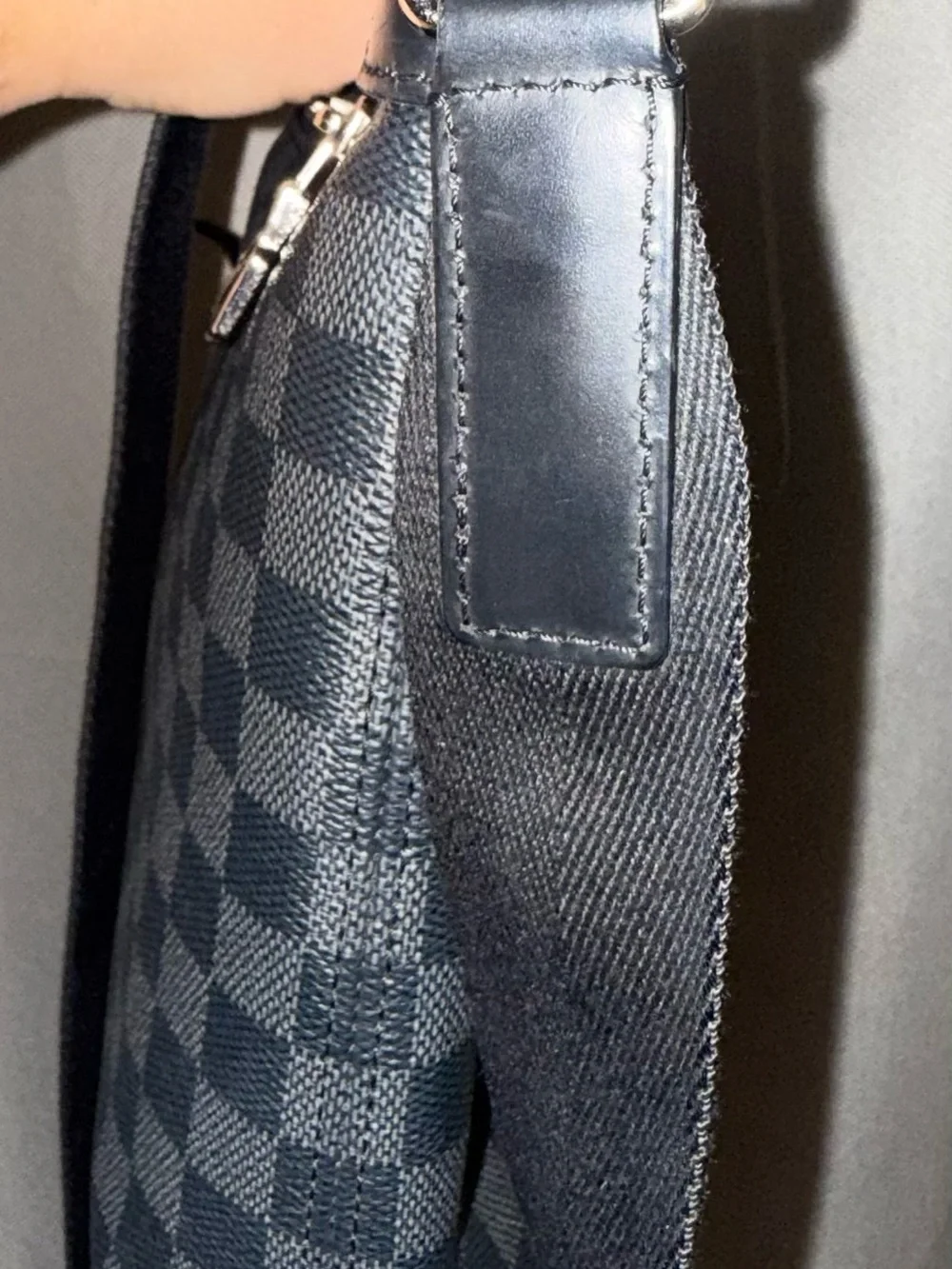 Louis Vuitton Black Damier Graphite Messenger Bag with Silver Hardware
